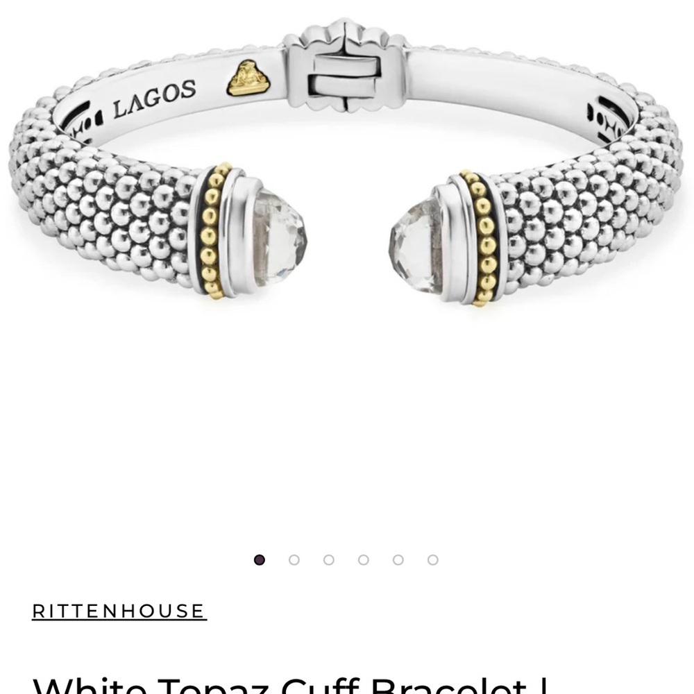 LAGOS Silver and Gold Beaded Cuff Bracelet